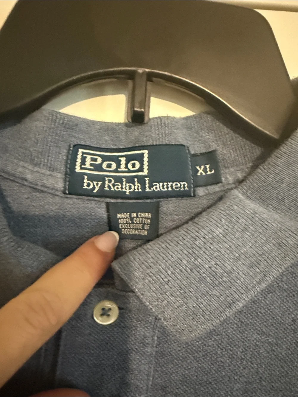 Ralph Lauren Men's Heather Blue Polo with Yellow Pony